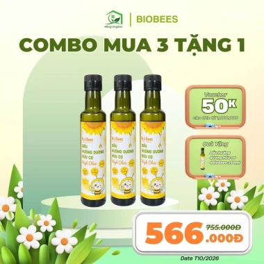 BioBees Dầu hướng dương hữu cơ High Oleic 250ml cho bé - Giá ưu đãi 189.000 VND