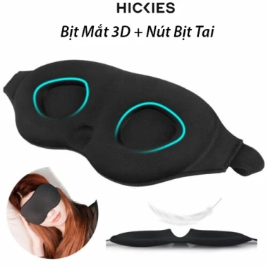 Bịt Mắt Ngủ 3D Thông Minh + Nút Bịt Tai Chống Ồn Tiện Dụng - Hickies, Giá chỉ 32.5k