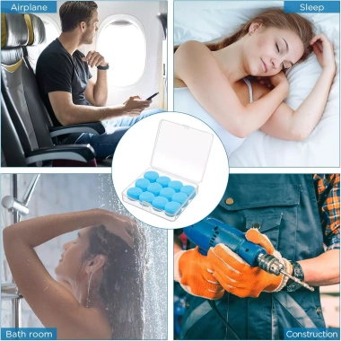 Bịt tai silicone mềm tái sử dụng giảm tiếng ồn giấc ngủ, hòa nhạc, bơi, bắn súng - Giá 57.200 VND 6