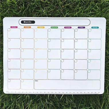 BLACKON Nam châm tủ lạnh, nhãn dán lịch mềm 28x21cm, bảng từ tính xóa được, lịch tuần‑tháng