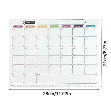 BLACKON Nam châm tủ lạnh, nhãn dán lịch mềm 28x21cm, bảng từ tính xóa được, lịch tuần‑tháng 10 BLACKON Nam châm tủ lạnh, nhãn dán lịch mềm 28x21cm, bảng từ tính xóa được, lịch tuần‑tháng 10