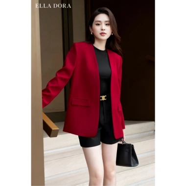 Blazer cổ không ve dáng suông ELLA DORA sang trọng thanh lịch 4 mùa V25 - 999.000₫ 3