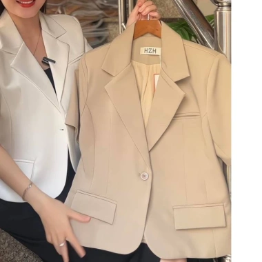 Blazer Cộc Tay 2 Lớp Lót Habutai Mát, Form Chuẩn, Dáng Đẹp – Giá 345.000₫ 4