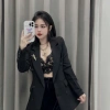 Blazer đen ngắn DAY CHIC - Công sở thời trang, chỉ 399.000đ, không kèm chân váy 2