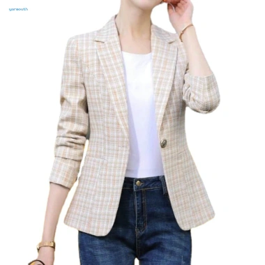Blazer kẻ sọc màu, cardigan tay dài ấm áp chống nhăn, áo khoác thu đông 328.913₫