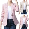 Blazer kẻ sọc màu, cardigan tay dài ấm áp chống nhăn, áo khoác thu đông 328.913₫ 6