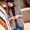 Blazer Len Kẻ Sọc Hàn Quốc Slim-fit Xuân Thu Top Ngắn Nữ Giá 559.440 VND Giảm Giá 5