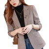 Blazer Len Kẻ Sọc Hàn Quốc Slim-fit Xuân Thu Top Ngắn Nữ Giá 559.440 VND Giảm Giá 7