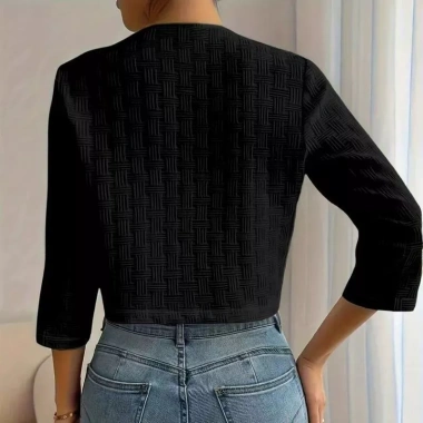 Blazer nữ Hàn Quốc màu đơn sắc không nút, tay ngắn 3/4, form ôm body - 357.417₫ 8