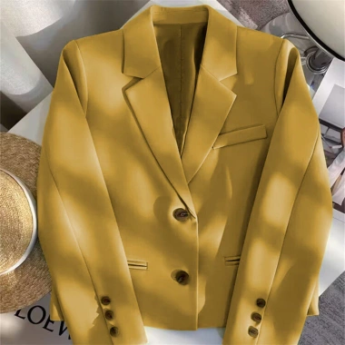 Blazer Nữ Ngắn Màu Vàng - Áo Khoác Xuân Thu Niche Thời Trang, Giá chỉ 343.440đ 3 Blazer Nữ Ngắn Màu Vàng - Áo Khoác Xuân Thu Niche Thời Trang, Giá chỉ 343.440đ 3