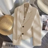 Blazer Nữ Ngắn Màu Vàng - Áo Khoác Xuân Thu Niche Thời Trang, Giá chỉ 343.440đ 4