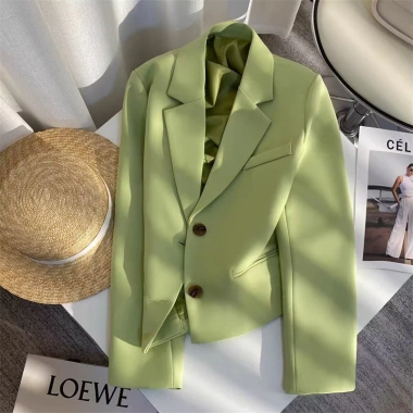 Blazer Nữ Ngắn Màu Vàng - Áo Khoác Xuân Thu Niche Thời Trang, Giá chỉ 343.440đ