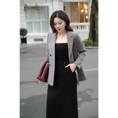 Blazer ORENDA MODA Suông Tay Lật Lót Kẻ - Giá 632.500đ, Phong Cách Công Sở Nữ