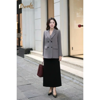 Blazer ORENDA MODA Suông Tay Lật Lót Kẻ - Giá 632.500đ, Phong Cách Công Sở Nữ