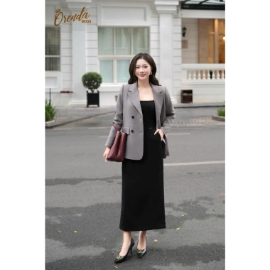 Blazer ORENDA MODA Suông Tay Lật Lót Kẻ - Giá 632.500đ, Phong Cách Công Sở Nữ