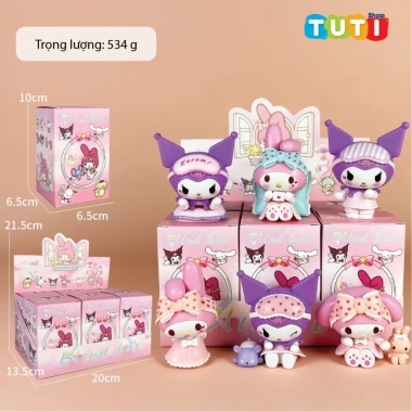 Blind Box 6 Mô Hình Kuromi và Melody - Quà Tặng Trang Trí Bàn Làm Việc, Sưu Tầm Mô Hình Giá Ưu Đãi 39.200 VNĐ