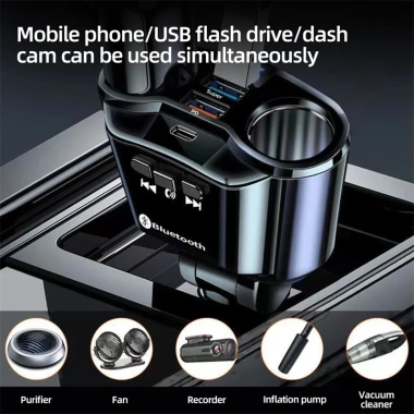 Bluetooth Xe Thuốc Lá Bật Lửa – Ổ Cắm PD QC3.0 USB 4.8A Sạc Nhanh Kỹ Thuật Số 4 Bluetooth Xe Thuốc Lá Bật Lửa – Ổ Cắm PD QC3.0 USB 4.8A Sạc Nhanh Kỹ Thuật Số 4