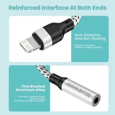 Bluewow Adapter 3.5mm Tai nghe Aux Jack - Cho iPhone 13- XR, Âm sạch, 91.300đ
