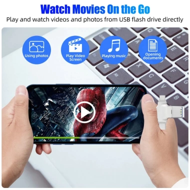 Bluewow Đầu Đọc Thẻ TF 4 trong 1 - Micro USB, USB 3.0 Loại C, OTG iPhone Laptop, Giá chỉ 95.700₫