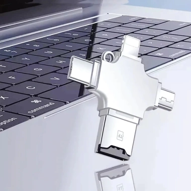 Bluewow Đầu Đọc Thẻ TF 4 trong 1 - Micro USB, USB 3.0 Loại C, OTG iPhone Laptop, Giá chỉ 95.700₫
