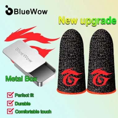 Bluewow Găng tay Free Fire chống mồ hôi, đầu ngón, cảm ứng, trượt, ngón cái