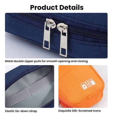 BlueWow Túi Hai Lớp Tổ Chức Cáp USB, Tai Nghe, PowerBank - Tiện Lợi Bảo Quản 5