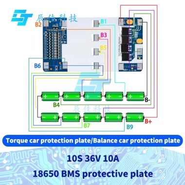 BMS 10S 36V 10A 18.650 PCM bảng bảo vệ pin Torsion ô tô đồ chơi trẻ em, giá ưu đãi