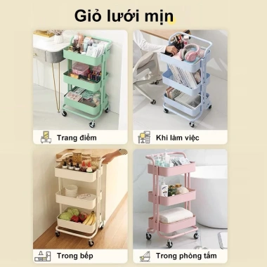 BMZAR Kệ Đa Năng Gấp Gọn 3 Tầng Thép Carbon Chống Gỉ Xe Đẩy Spa Giá 329.000₫ 5