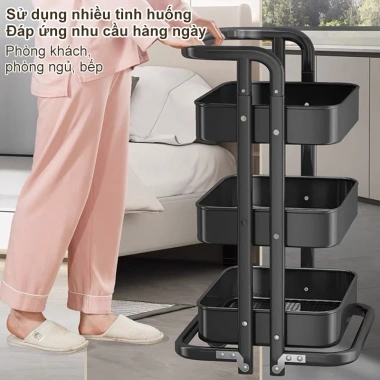 BMZAR Kệ Đa Năng Gấp Gọn 3 Tầng Thép Carbon Chống Gỉ Xe Đẩy Spa Giá 329.000₫ 6
