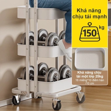 BMZAR Kệ Đa Năng Gấp Gọn 3 Tầng Thép Carbon Chống Gỉ Xe Đẩy Spa Giá 329.000₫ 7