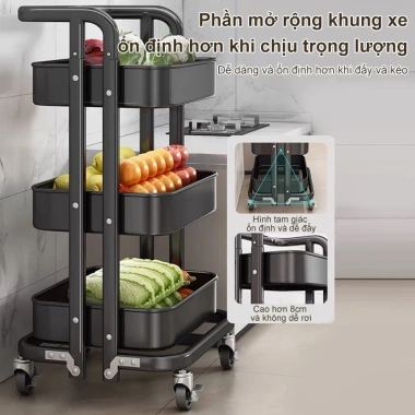 BMZAR Kệ Đa Năng Gấp Gọn 3 Tầng Thép Carbon Chống Gỉ Xe Đẩy Spa Giá 329.000₫ 9