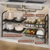 BMZAR Kệ gầm bếp 1-2 tầng, điều chỉnh độ dài 53-88cm, bồn rửa & xoong nồi - Giá 279.000₫ 2