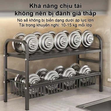 BMZAR Kệ gầm bếp 1-2 tầng, điều chỉnh độ dài 53-88cm, bồn rửa & xoong nồi - Giá 279.000₫