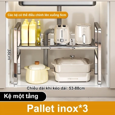 BMZAR Kệ gầm bếp 1-2 tầng, điều chỉnh độ dài 53-88cm, bồn rửa & xoong nồi - Giá 279.000₫ 10 BMZAR Kệ gầm bếp 1-2 tầng, điều chỉnh độ dài 53-88cm, bồn rửa & xoong nồi - Giá 279.000₫ 10