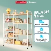 BMZAR Kệ lò vi sóng 3-4 tầng đa năng, kèm giỏ, ngăn tủ mặt gỗ MDF 1.3cm - Giá ưu đãi 579.000 VND