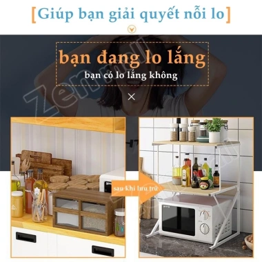 BMZAR Kệ Lò Vi Sóng Đa Năng Hiện Đại, Decor Bếp Trọng, Chính Hãng, Giá 135k