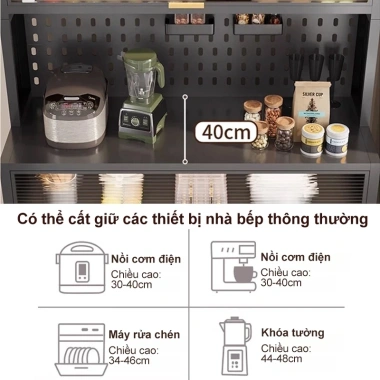 BMZAR Kệ Nhà Bếp Đa Năng 4 Tầng Thép Cao Cấp - Tủ Bếp 500kg, Giá Ưu Đãi 1.409.000 VND 6