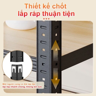 BMZAR Kệ sắt đa năng v lỗ và bảng gỗ - Kệ bếp chịu 20kg/tầng, giá siêu rẻ 235k