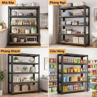 BMZAR Kệ sắt v lỗ 5 tầng đa năng 120x40x180 - Lắp đặt không cần vít, giá chỉ 235.000đ 3 BMZAR Kệ sắt v lỗ 5 tầng đa năng 120x40x180 - Lắp đặt không cần vít, giá chỉ 235.000đ 3
