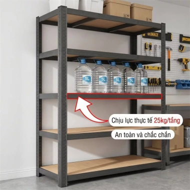 BMZAR Kệ sắt v lỗ 5 tầng đa năng 120x40x180 - Lắp đặt không cần vít, giá chỉ 235.000đ 6 BMZAR Kệ sắt v lỗ 5 tầng đa năng 120x40x180 - Lắp đặt không cần vít, giá chỉ 235.000đ 6