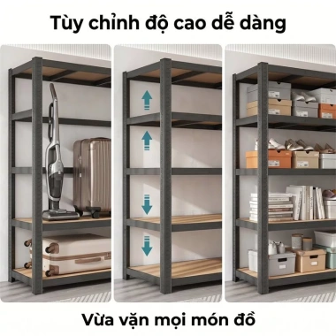 BMZAR Kệ sắt v lỗ 5 tầng đa năng 120x40x180 - Lắp đặt không cần vít, giá chỉ 235.000đ 7 BMZAR Kệ sắt v lỗ 5 tầng đa năng 120x40x180 - Lắp đặt không cần vít, giá chỉ 235.000đ 7