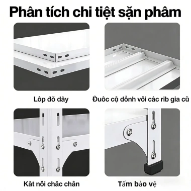 BMZAR Kệ sắt v lỗ chịu 500kg, điều chỉnh chiều cao, bền đẹp, giá ưu đãi 299.000 VND