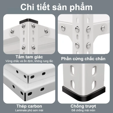 BMZAR Kệ sắt v lỗ chịu 500kg, điều chỉnh chiều cao, bền đẹp, giá ưu đãi 299.000 VND
