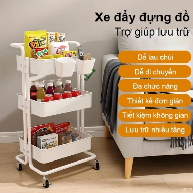 BMZAR Xe Đẩy Spa 3 Tầng Đa Năng – Kệ thép carbon, giỏ để bỉm sữa, chỉ 259.000 VND 3 BMZAR Xe Đẩy Spa 3 Tầng Đa Năng – Kệ thép carbon, giỏ để bỉm sữa, chỉ 259.000 VND 3