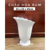 Bộ 02 chậu hoa rum 33x43cm trắng sang trọng, size lớn nhựa dày, trồng hoa kiểng đẹp, giá 157.000đ 2