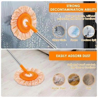 Bộ 1 cây lau nhà cao cấp vệ sinh, nối dài cực, xoay 360, tháo rời treo tường, độ bền cao, tiện lợi, đánh giá cao, giá chỉ 76.140₫