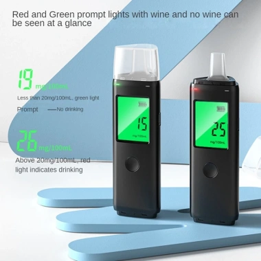 Bộ 1 Máy Kiểm Tra Rượu Breathalyzer Sạc Lại Di Động Dùng Cho Cá Nhân và Gia Đình Ngăn Say Lái Xe 4