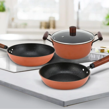 Bộ 1 Nồi 2 Chảo LUMICASA LMCB1 Thép Carbon Chống Dính Ceramic - Tay Cầm Gỗ Sồi Sang Trọng, Giá Ưu Đãi 513.000₫ 2