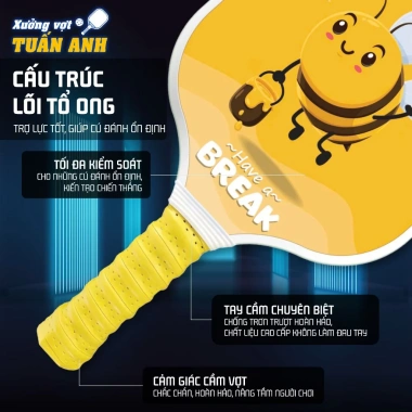 Bộ 1 Vợt Pickleball Trẻ Em In 10 Nhân Vật - Cầm Nhẹ, Vừa Tay, Giá 180.000đ 4