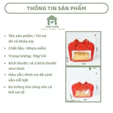 Bộ 10-20 Túi Ziplock Nơ Đỏ Đựng Bánh Kẹo, Bánh Mì Ngọt, Trái Cây - Dung Tích Lớn, Giá 35.700₫ 2 Bộ 10-20 Túi Ziplock Nơ Đỏ Đựng Bánh Kẹo, Bánh Mì Ngọt, Trái Cây - Dung Tích Lớn, Giá 35.700₫ 2